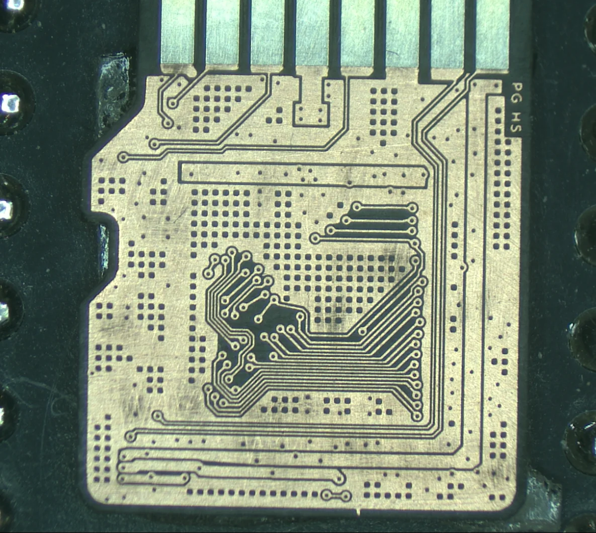 Exposed NAND circuitry on the back of the Kingston microSD card
